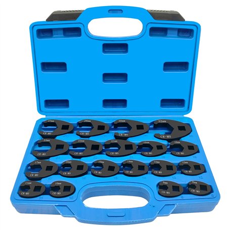 ZKTOOL 19 pièces Jeu de Clés à Écrous Évasés Jumbo à Entraînement 3/8" et 1/2"