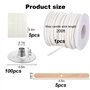 Lot de mèches de bougie de 6 100 cm - Mèches en coton pour bougies épaisses, mèches pour bougies - Avec 100 autocollants de base