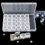 Lot De 2 Boîtes De Rangement Avec 28 Compartiments, Boîte D'Accessoires Pour Peinture Diamant, Boîte De Rangement Pour Bijoux, B