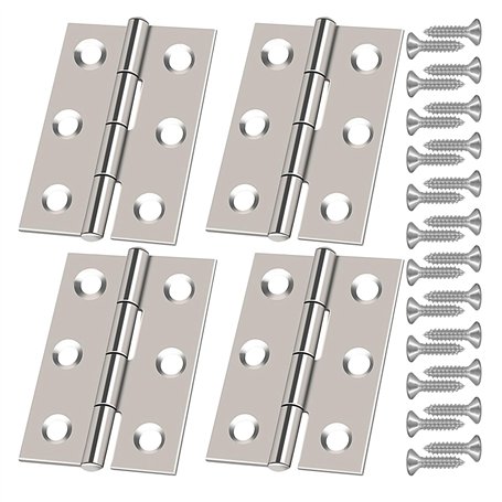 4 Morceaux De Charnières En Acier Inoxydable