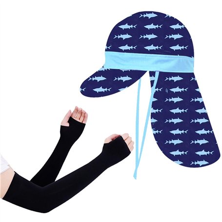 1 Morceau De Protection Du Cou Chapeau De Protection Solaire Et 1 Paire De Manches De Protection Solaire