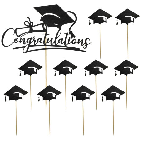 11 Pièces Inserts De Gâteau De Fête De Remise des Diplômes