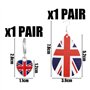 Drapeaux Britanniques - Boucles d'oreilles en Pendule