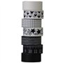UOOOM Aufodara Lot de 7 rouleaux de ruban adhésif décoratif Washi noir et blanc Motif amour / pentagramme - pour scrapbooking