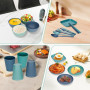 WUSUPU 55 Pièces Vaisselle Camping,Ensemble de vaisselle en Plastique avec Bol, Assiette et Gobelet,Vaisselle Plastique Reutilis
