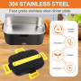 Boîte à lunch électrique pour voiture/camion/bureau, 75W 1.8L Boîte à lunch portable amovible en acier inoxydable avec sac isoth