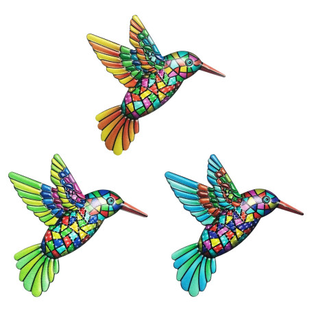 SYEYCW 3 Pièces Metal Colibri Décorations Murale