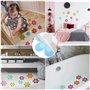 FIGFYOU 20 PCS Autocollants Baignoire Antidérapants en PEVE Autocollants Salle de Bain Antidérapants Fleur Autocollant de Douche