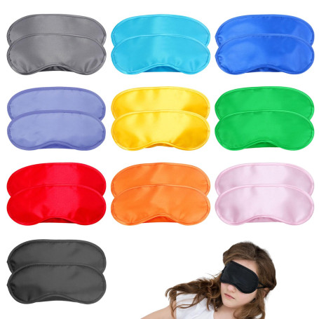 Aweisile Masque-Sommeil 20 Pièces Multicolor-Masque de Sommeil 10 couleurs Couverture-Masque pour Femme Homme des gamins Dames o