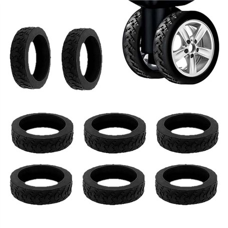 JUGUTA Lot De 8 Housses De Protection De Roue En Silicone Pour Bagages - Antidérapantes Et Imperméables - Pour Chaises De Bureau