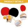 Mritrit Set Tennis de Table - 2 Raquette de Ping-Pong (Bois Peuplier), 3 Balles Compétition & 1 Sac - Kit Complet Portable pour