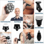 Rasoir Electriques Hommes, 9D 6 en 1 Rasoir Electriques Chauve Rechargeable Rasoirs à Têtes Rotatives IPX7 Étanche Sec et Humide