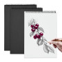 Lot de 3 carnets de croquis A4 à spirales, 90 pages/30 feuilles, couverture en kraft rigide, carnet de croquis pour paysage, pei