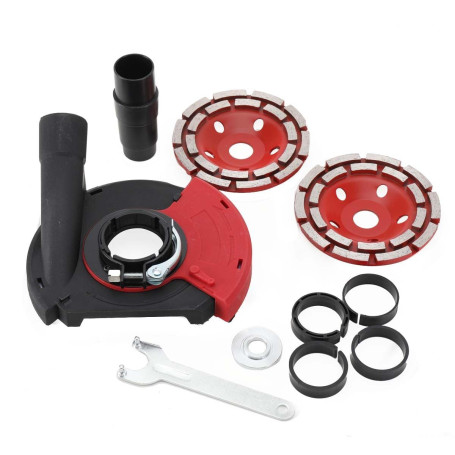 Lfhelper Embout d'aspiration pour meuleuse d'angle meuleuse à béton avec 2 meules diamantées professionnelles 125 mm avec couron