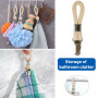 Lot de 6 Accroche Torchon, Pince à Serviette en Acier Inoxidable avec Corde en Coton,Crochet Torchon Porte Serviette Salle de Ba