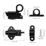 Sixfolo 4 Pièces Loquet Porte à Rebond,Automatique Verrou Porte Aluminium,Petit Verrou à Ressort de Sécurité Noir avec Vis Porte