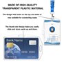 Neikafan 8 Pièces Porte Carte Badge Plastique Rigide Vertical, Porte Badge Horizontal Rigide et Transparent pour Les ID Cartes/C