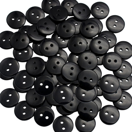 PLATEYTR 100 pièces de Boutons Ronds en Résine Noirs à 4 Oeillets