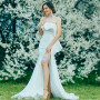 Tunejoy Jarretière de Mariage pour Les Mariées Dentelle Jarretelle de Mariage Élastique Jarretière de Mariée pour Femmes Filles