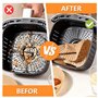 Papier cuisson air fryer，Antiadhésive Disposable Paper Liner Accessoires Air Fryer,pour Poêle, Four, Micro-ondes，Antiadhésive Pa