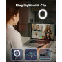 Railee Ring Light avec Trépied et Clip 6" Anneau Lumineux de Table avec Support et Support de Téléphone Lumière pour Vidéoconfér