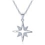 Unendlich U Collier pendentif la grande étoile orné zirconium en argent fin S925 couleur de blanc d'argent Pour femme fille Comm