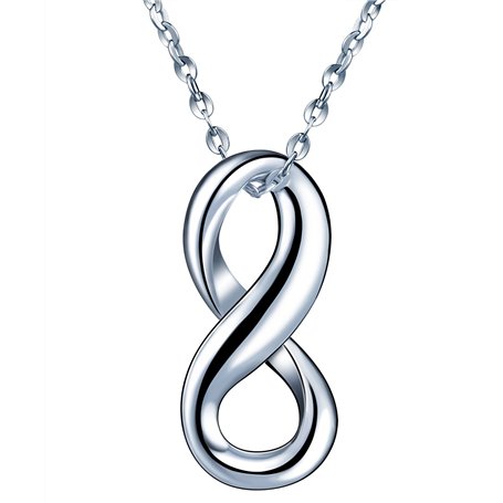 Unendlich U Collier pendentif femme fille en argent 925 le symbole infini classique bijou unique