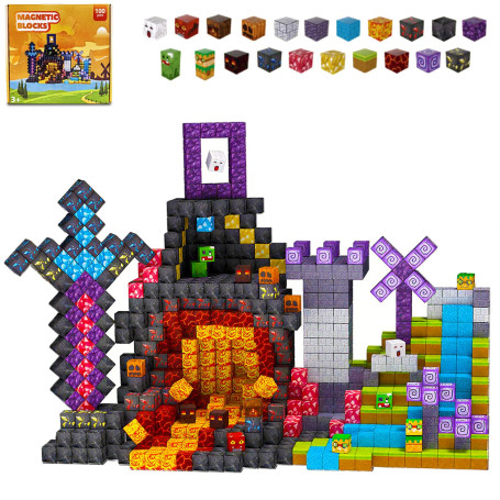 Blocs de Construction Magnétiques 100 Pièces