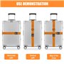 Kezidhp Lot de 4 Sangle Réglable pour Valise avec Étiquettes de Identification - Accessoire de Voyage Avion Universel pour Bagag