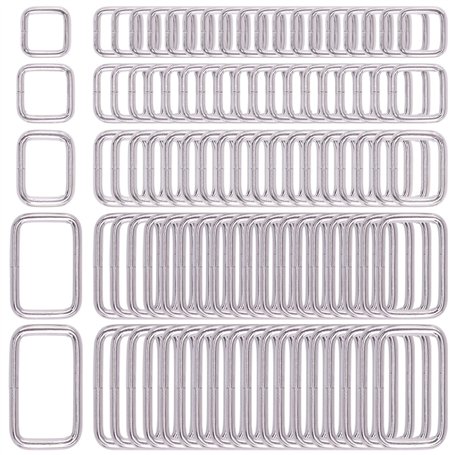 Swpeet 100 Pcs anneau Rectangle métallique assorti