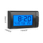 4 en 1 Thermomètre d'horloge Voiture, Rétroéclairage Horloge de Tableau Bord Véhicule avec Numérique Nuit pour Tous les Modèles