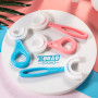 6 Pcs Brosse à Dent Enfant en Forme de U pour Enfant et Bébé avec Tête en Silicone, Masse les Gencives et Fournit un 360° Nettoy