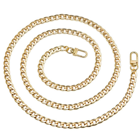 Vordas Chaîne de rechange en fer pour sac à main - 120 cm - Avec boucles - Doré