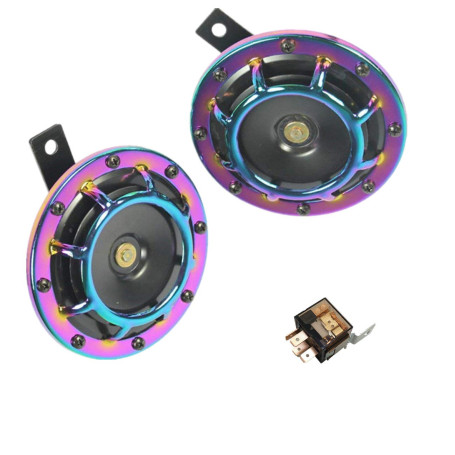 YIYIDA Car Horn Klaxon électrique de Voiture de klaxon 12V 135DB klaxon de Voiture Super Fort Haute et Basse tonalité en métal k