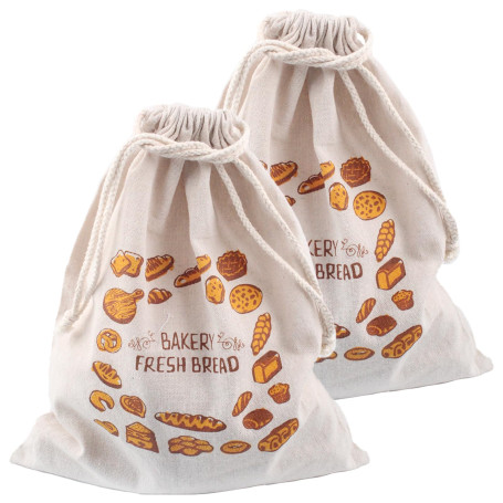Lot de 2 Sac a Pain Longue Conservation