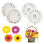 CUVZORA Lot de 4 moules en silicone en forme de marguerite