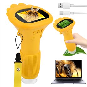 Microscope portable pour enfants - Zoom 1000x - Mini microscope numérique - Écran IPS 2