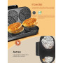 Gaufrier King Size 1200 W, 15 gaufres en forme de cœur en 2 minutes, gaufrier en forme de cœur avec 3 surfaces de cuisson antiad