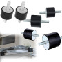 Mikqky 4 Pièces M8 30 x 30 Isolateur En Caoutchouc Anti-Vibration, Silentblock Bobbins, M8 Supports d'Amortisseur En Caoutchouc,