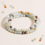 180 Pièces Perles Pierre Naturelles, Perles d'Amazonite Givrées pour Bracelet Collier Fabrication de Bijoux