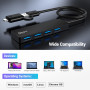 hub de données Ultra Fin avec 4 Ports USB Type-A USB 3.0 Compatible avec Mac