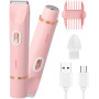 ECHOBUY Rasoir Électrique Femme 2 en 1 Tondeuse Intime Double Tête Étanche IPX7 Rasoir Bikini Rechargeable USB-C Pour Maillot Vi