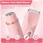ECHOBUY Rasoir Électrique Femme 2 en 1 Tondeuse Intime Double Tête Étanche IPX7 Rasoir Bikini Rechargeable USB-C Pour Maillot Vi