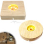 Lot de 2 socles lumineux LED en bois - Base d'affichage DIY - Plaque en bois pour bloc de verre - Socle LED en bois avec USB - S