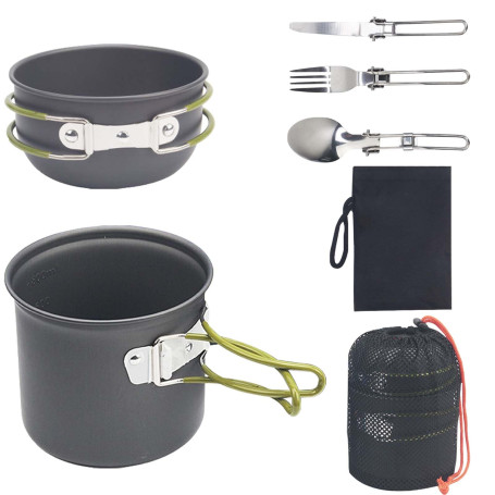Batterie de cuisine de camping pour 1 à 2 personnes