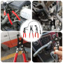 Lot de 3 pinces à colliers de serrage avec col droit, fonction de verrouillage à cliquet, kit d'outils pour réparation automobil