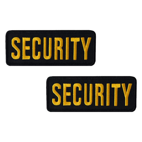 Lot de 2 écussons de sécurité « Security » brodés - Badge tactique militaire brodé - Écusson brodé - Pour sac à dos