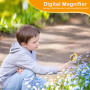 Microscope pour Enfants, Microscope Portable Enfant, Microscopes Numérique avec écran IPS 2.0", 8 Lumières LED, Microscopes de P
