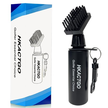 HKACTGO Brosse nettoyante pour Club de Golf avec Clip et Bouteille à Presser 7.5 inches Holds 4 Ounces Parfait pour Garder Vos C