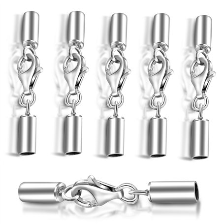 My Bead 5 pièces kits de montage Ø 2.5 mm argent 925 fermoirs mousqueton et embouts pour la bracelets en cuir DIY
